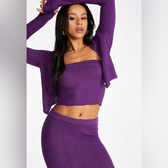 Lurex Rib Bandeau Top XL - Picture 2 of 7